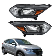 Black Headlights Headlamps Assy Halogen Right&Left Side For 2016-2018 Honda HRV