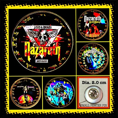 NAZARETH HAIR OF THE DOG EXCLUSIVE SMALL PEWTER PINS LOT OF FIVE
