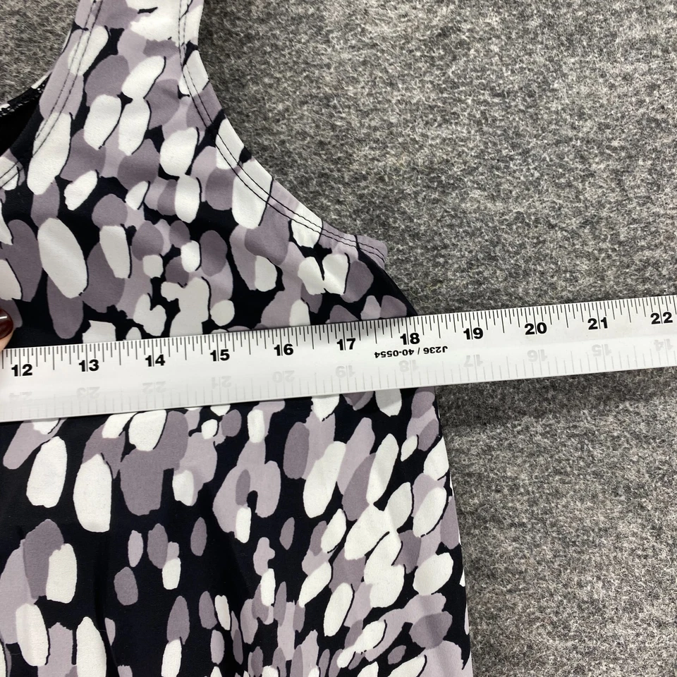 Traje de baño para todos Tankini Top Mujer M Mediano Negro Geométrico Push Up Sin mangas Foto 3 de 4