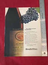 Almaden Wines California 1972 Print Ad - Great To Frame!