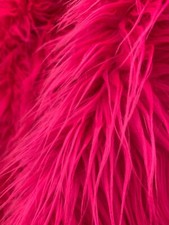 Fake FAUX FUR FABRIC By The Yard- Hot Pink- Fake Fur Mongolian Long Pile
