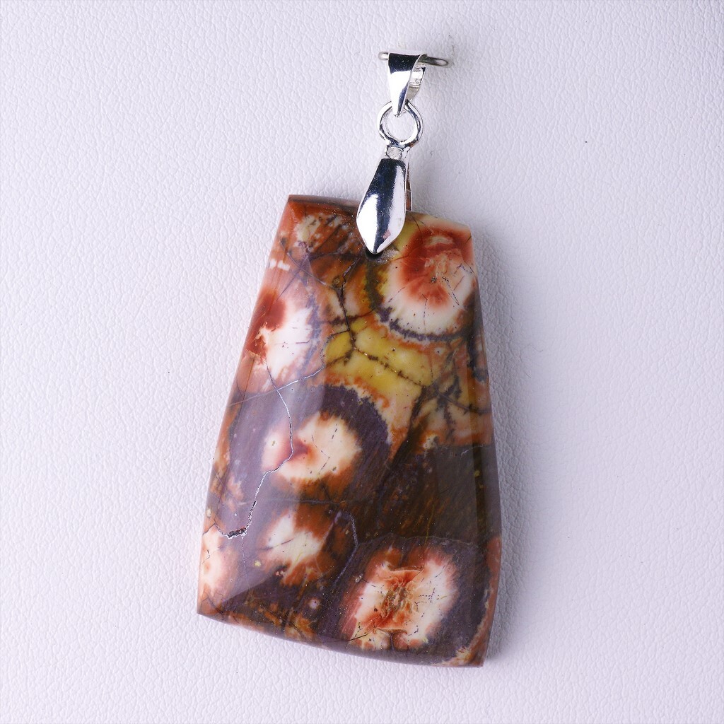 Pendentif rhyolite 71,80 ct et argent A24-262, une idée cadeau d'anniversaire mémorable