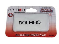 Dolfino Silicone Swim Cap White Flexible For Swimming Less Drag New