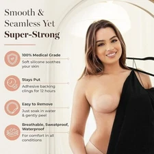 NipUp Silicone Nipple Covers - Set of 4 Reusable Nipple Pasties + Travel Bag