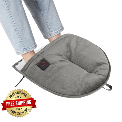 Brookstone Electric Foot Warmer - 4 Heat Settings, Plush Sherpa, Auto-Shutoff