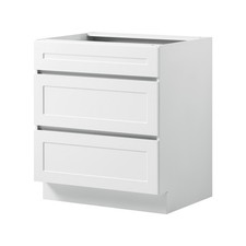 Uimoso White Shaker Style Base Cabinet, 30"W, Ready for Assembly