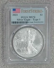 2021 Type 1 BU American Silver Eagle PCGS MS70 (993)