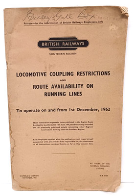 1962 BR LOKKUPPLUNG EINSCHRÄNKUNGEN & STRECKENVERFÜGBARKEIT - BAILEY GATE BOX