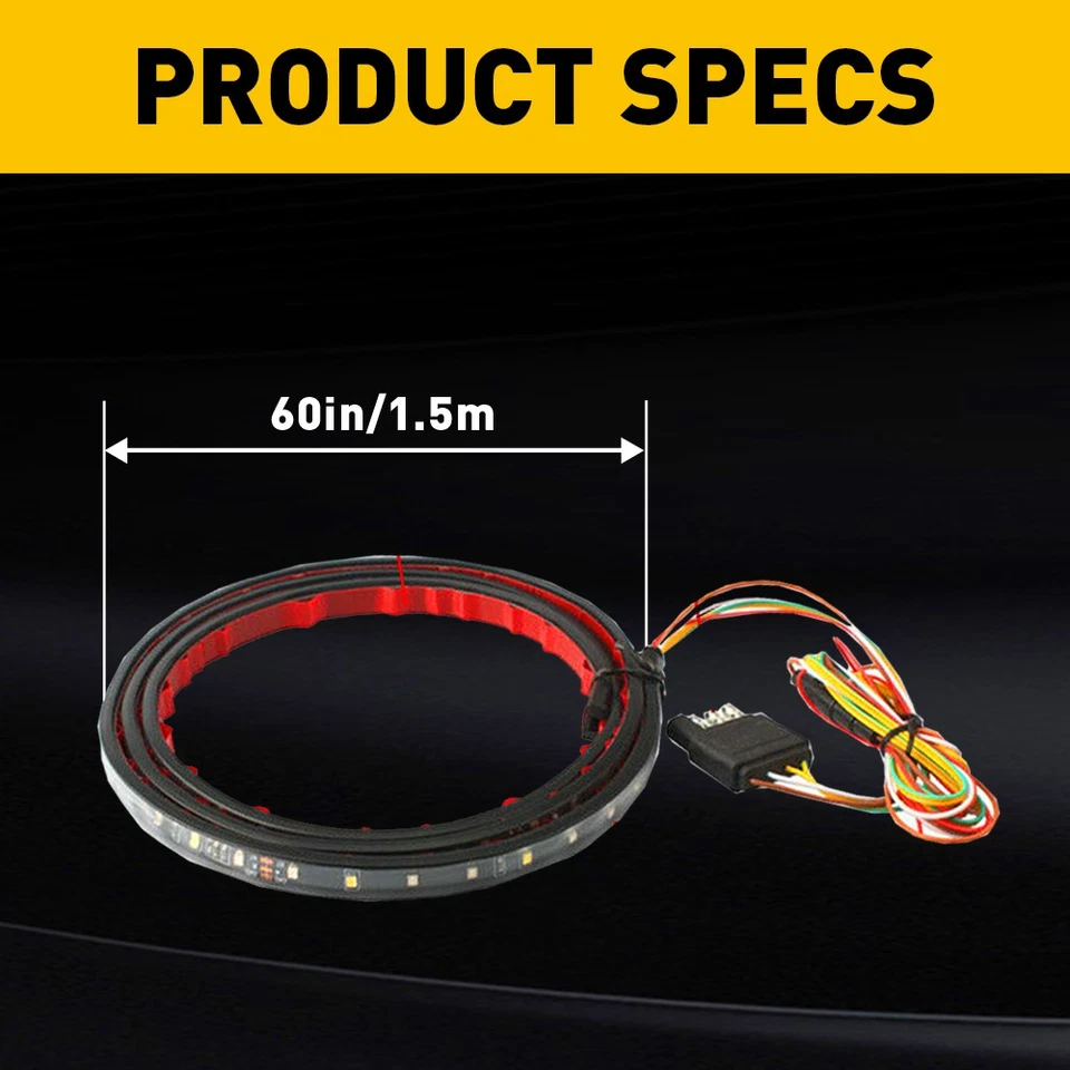 For Ram 5-Functions 1500 Dodge LED Truck 60'' Strip Rear Light Tailgate Bar B Foto 4 de 4