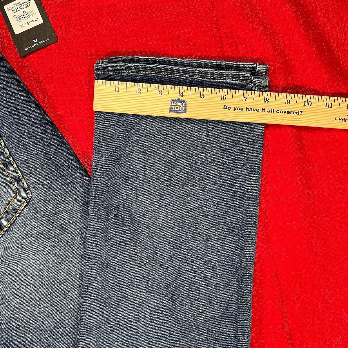 True Religion Jeans Mens Size 32x34 Ricky Big T Flap Relaxed