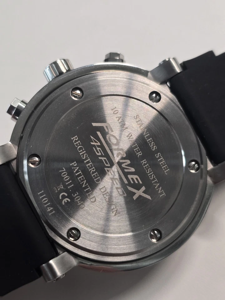 Formex 4Speed Chronograph Watch Men Silver Tone Date 100M BOX RS700 - Image 3 of 4