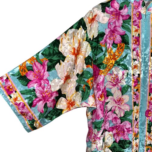 Abito vintage Ruth Norman Saks Fifth Avenue Petite colorato floreale caftano casa - Foto 5 di 15