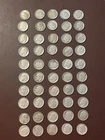 1946-1964 90% SILVER ROOSEVELT DIMES ROLL 50 COIN LOT- MIXED DATES AND MM