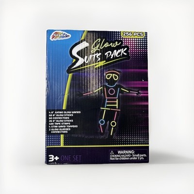 Glow Sticks Party Pack 256pcs Wearable Glow Suits Kit Kids Adults Neon Costume