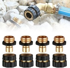 4PCS Garden Hose Quick Connector Fittings Durable Brass Adapter for Instant Conn
