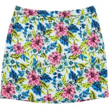 Rafaella Floral Skort Womens Size M Blue Pink Tropical Hibiscus Golf Activewear