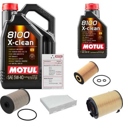 FEBI BILSTEIN Inspektionspaket 6 L MOTUL 8100 X-CLEAN 5W-40 für VW Golf Plus