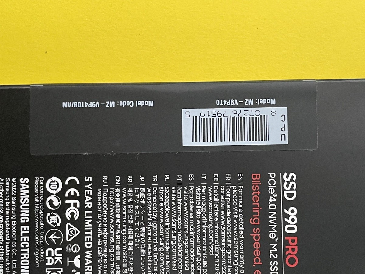 Samsung 990 PRO 4TB, Internal, M.2 (MZV9P4T0BAM) Solid State Samsung 990 PRO 4TB, Internal, M.2 (MZV9P4T0BAM) Solid State
