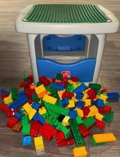 Paso 2 Mesa Almacenamiento Azul Verde 200 Bloque de Construcción Figura Coches se adapta a Lego Duplo