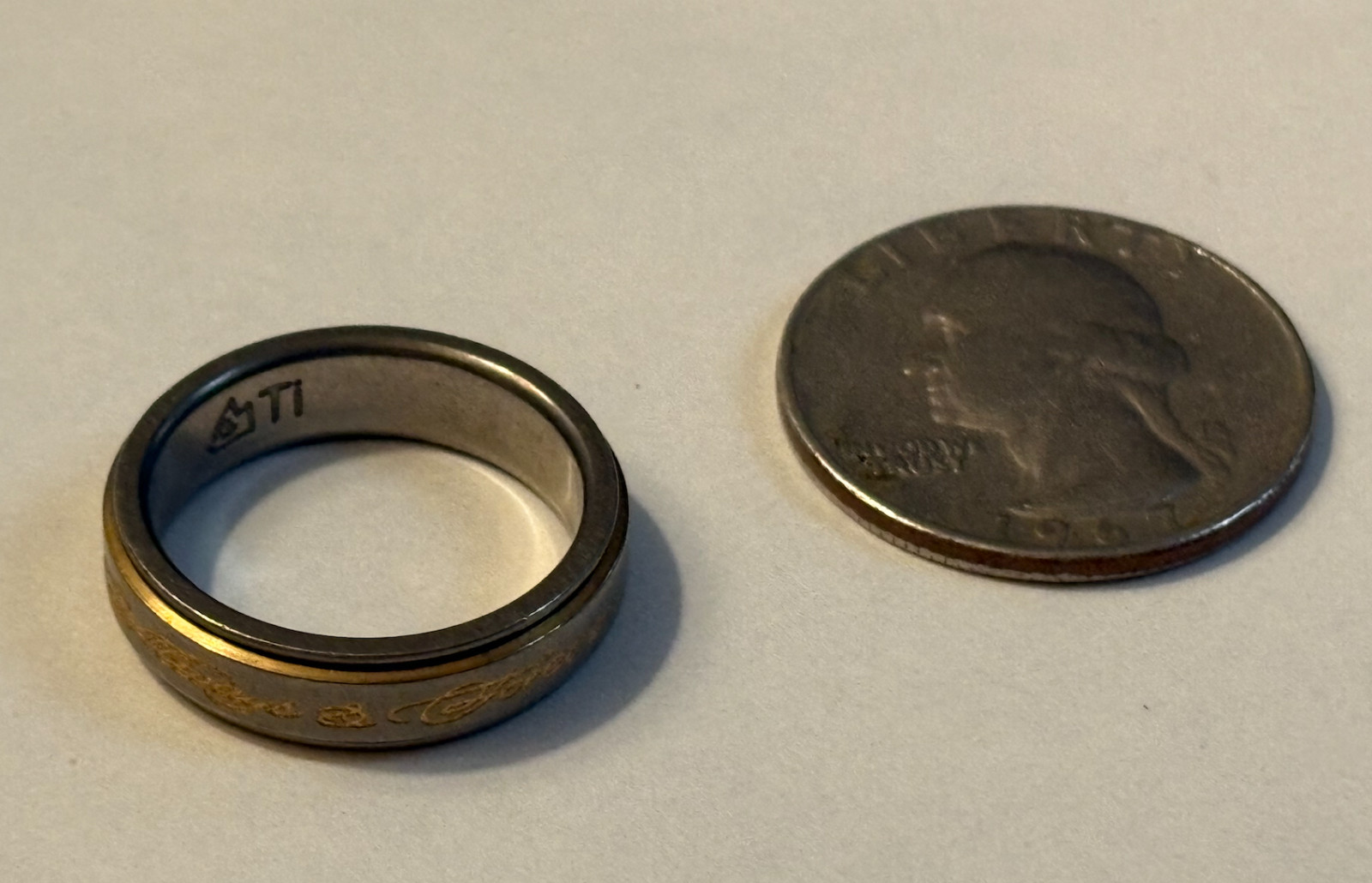 Titanium diamond solitaire spinner engagement wed… - image 6