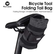 Foldable Bicycle Front Frame and Saddle Tool Bag Burrito Style Cycling Pack