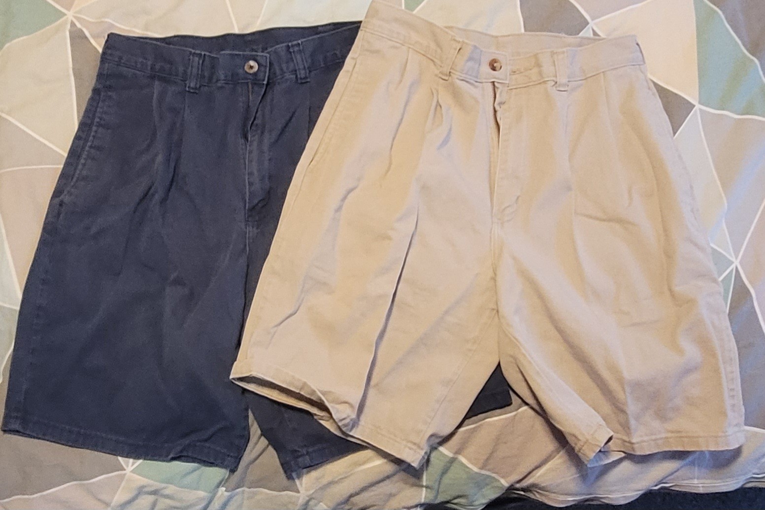 Vintage Duck Head Shorts 2 pair Mens Size 29  Blue/Khaki Chino Casual Cotton