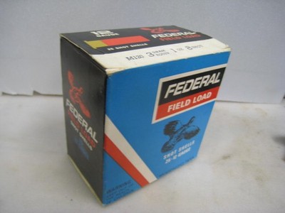 FEDERAL FIELD LOAD SHOTGUN SHELL BOX EMPTY PAPER shot 12 gauge BLUE 8 SHOT