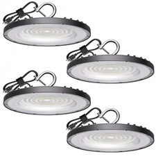 4 Pack UFO LED High Bay Light 150W(600W MH/HPS Equiv.), 21000lm, 5000K Daylig...