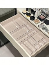 Draw Organiser Plastic Box Desk Drawer Fridge Trays Makeup Storage Divider