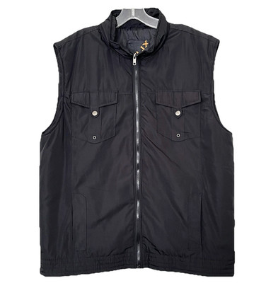 Helix Mens Vest Black XXL Full Zip Pockets Polyester Lined Insulated Lightweight