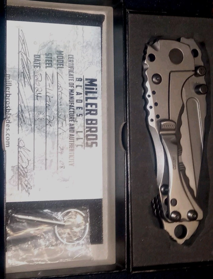 Miller Bros Blades T1 Custom Titanium Scales Reproduction FoldingKnife( NIB)