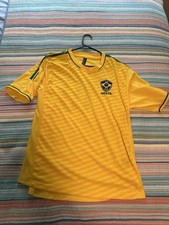 Neymar Jr. Embroidered Brazil Soccer Futbol 10 Jersey L