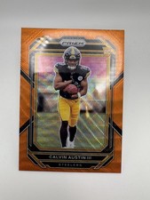 2022 Panini Prizm Rookies Orange Wave Prizm 60/60 Calvin Austin III #338 