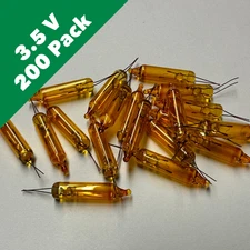 3.5 Volt Amber (Orange) Mini Incandescent Bulb - Bulk 200 Bulbs