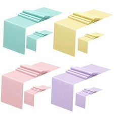 12 Pcs 14 x 108 Inches Easter Spring Pastel Plastic Table Runner Macaron