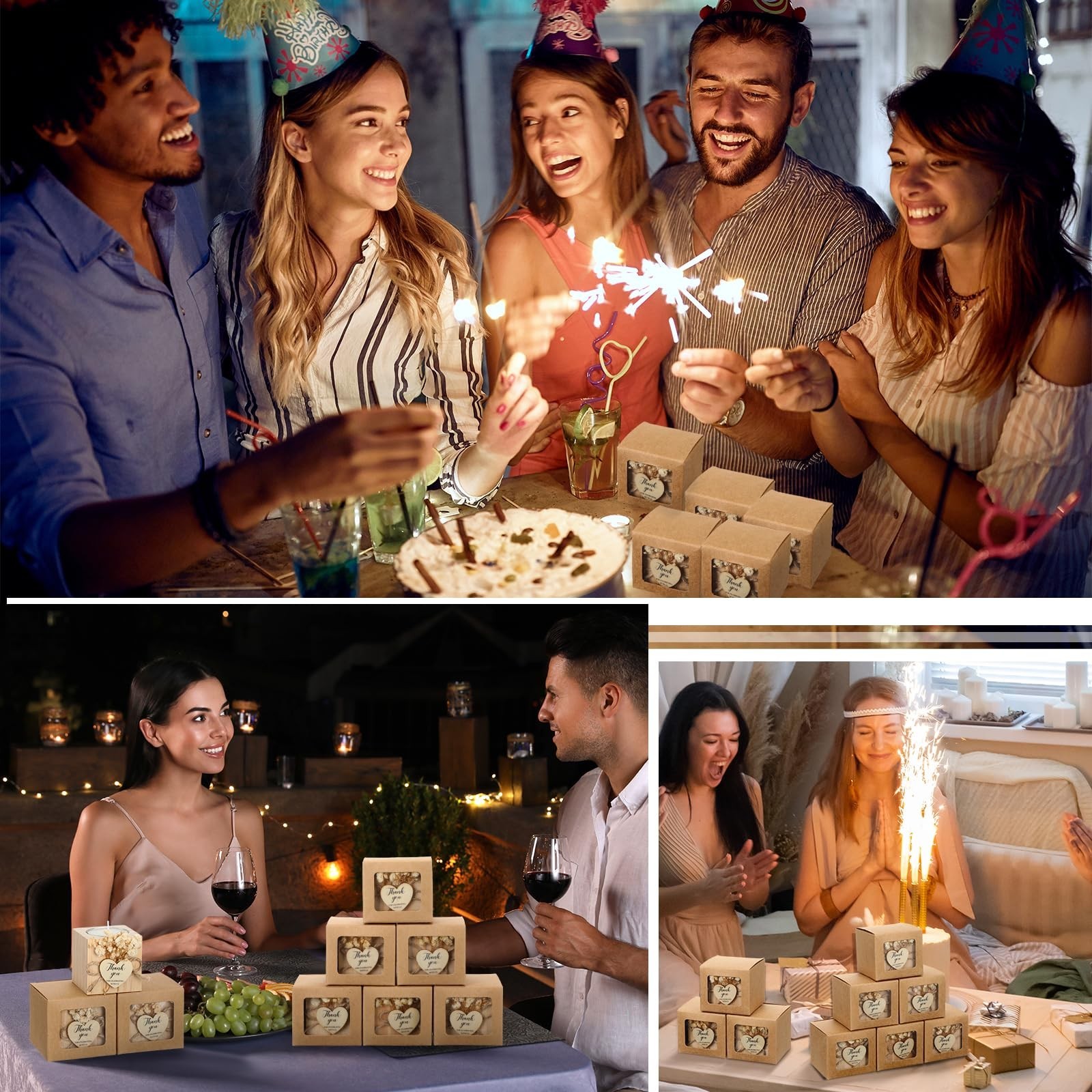 50 Sets Wedding Candles Favors Bridal Shower Thank You Gifts for Guest Christ...