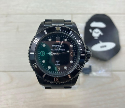 A BATHING APE BAPEX Black Mens Automatik Watch Preowned