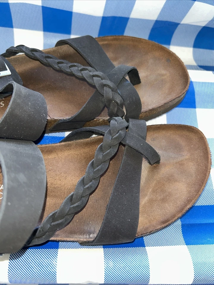 White Mountain Women's Sandals Black Leather, & Cork Footbed, Size 11 - Image 3 of 4