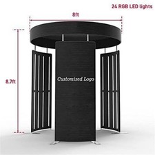 360 Photo Booth Enclosure 8x8ft Portable 24LED Photobooth for Parties Weddings 
