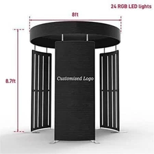 360 Photo Booth Enclosure 8x8ft Portable 24LED Photobooth for Parties Weddings 