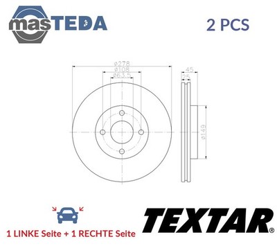 92159003 BREMSSCHEIBEN SATZ VORNE TEXTAR 2PCS NEU OE QUALITÄT