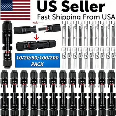10/20/40 Sets Male Female M/F Solar Cable Connectors Wire DIY Solar Panel 