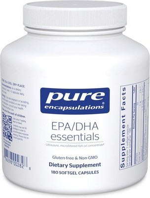 Pure Encapsulations EPA/DHA Essentials Omega-3 Fish Oil Heart Health 180 Caps
