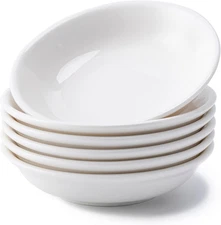 6 Pack Dip Bowls 3 OZ Ceramic Soy Sauce Dish White Dipping Sauce Bowls Small D