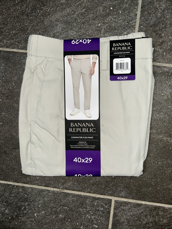 Banana Republic Commuter Flex Pant Tan Mens Size 40x29-NWT!
