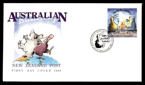Mayfairstamps New Zealand FDC 1988 Happy bicentennial Australia First Day Cover