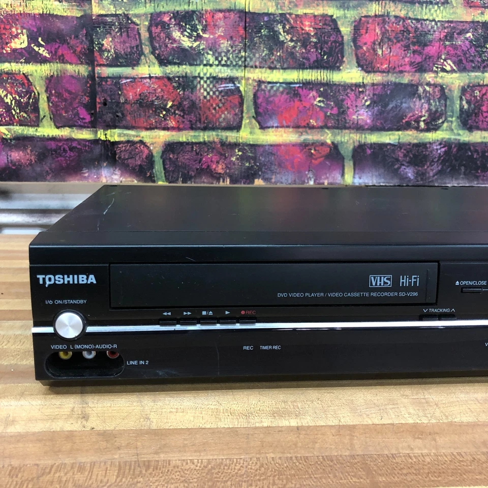 Toshiba SD-V296-K-TU DVD/VCR Combo Reproductor 4 Cabezales Grabadora VHS Probada Foto 4 de 4