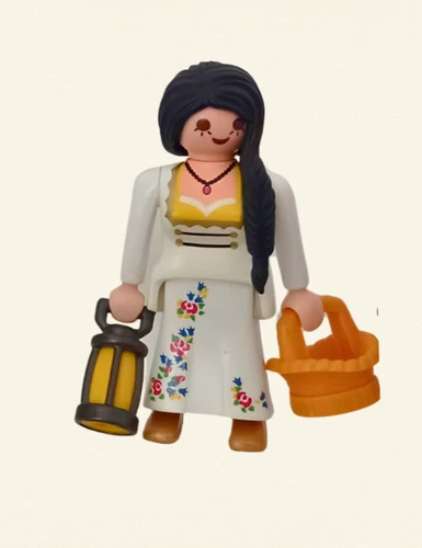 Playmobil Woman Figure with Lantern & Basket – Vintage Village / Medieval