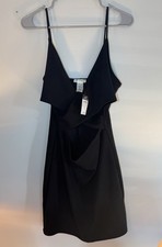 LA Gypsy Women’s Size L Little Black Dress Front Cut Outs A Line Above Knee