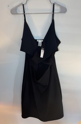 LA Gypsy Women s Size L Little Black Dress Front Cut Outs A Line Above Knee